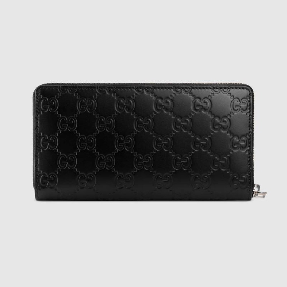 Gucci Signature Zip Around Black Wallet